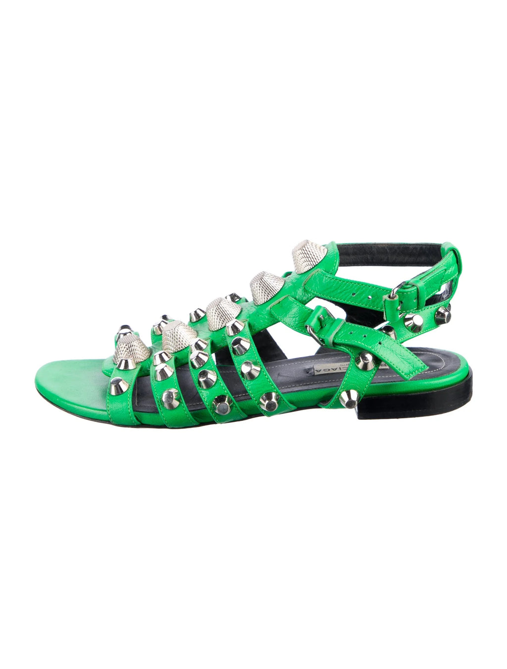 Balenciaga Leather Gladiator Studded Sandals