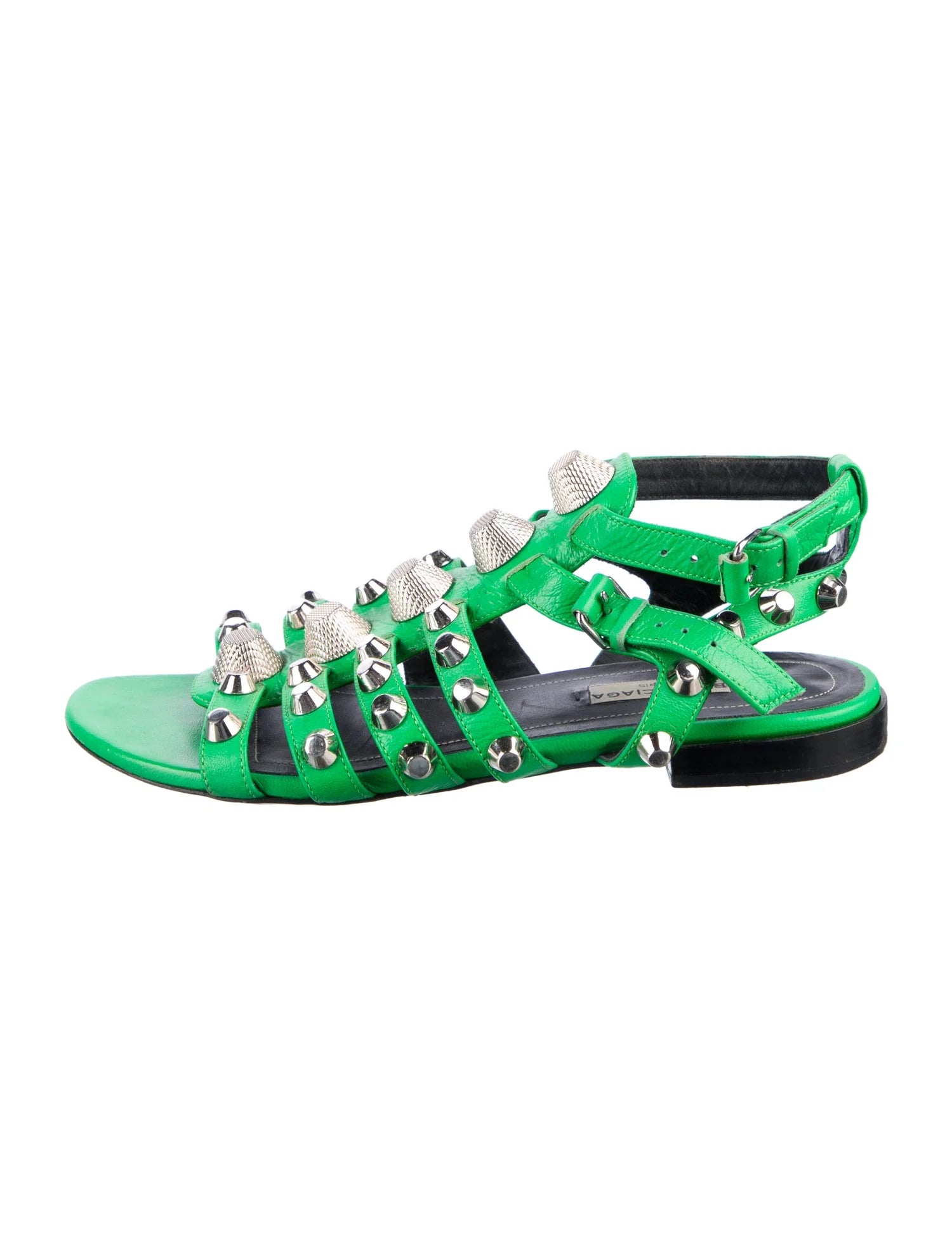 Balenciaga Leather Gladiator Studded Sandals
