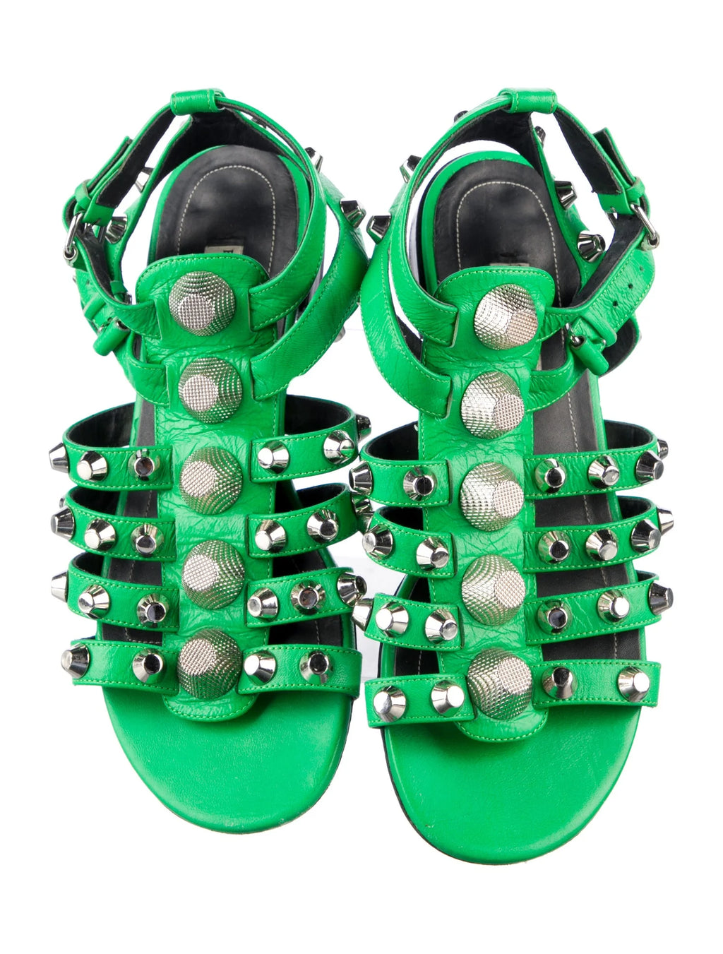 Balenciaga Leather Gladiator Studded Sandals