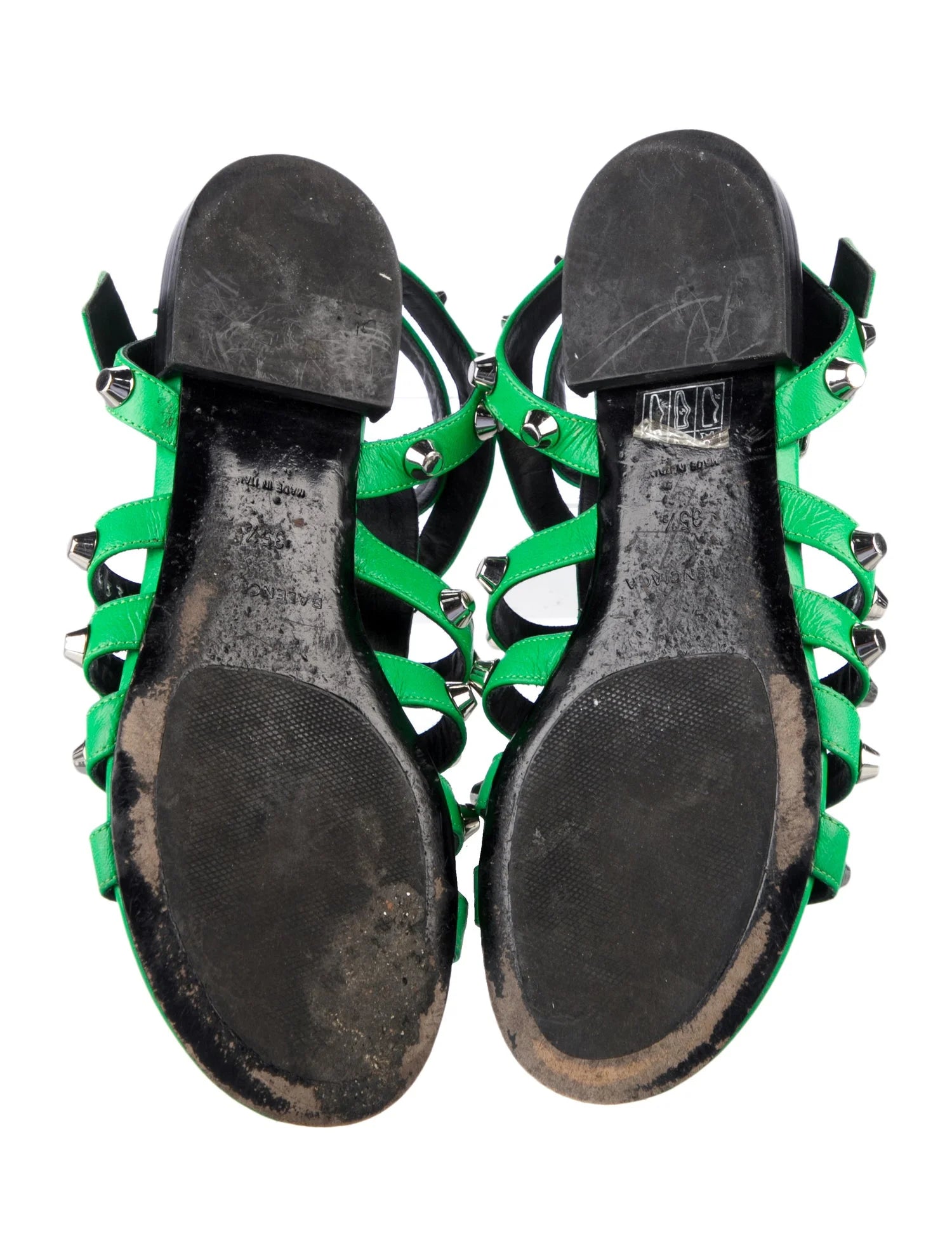 Balenciaga Leather Gladiator Studded Sandals