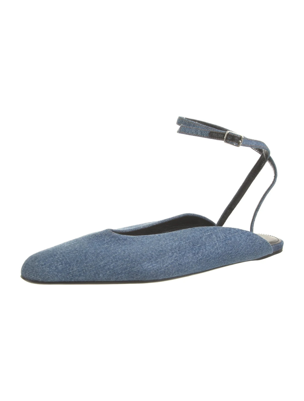 Balenciaga Denim Slingback Flats