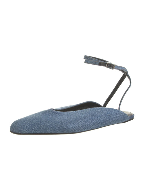 Balenciaga Denim Slingback Flats