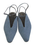 Balenciaga Denim Slingback Flats