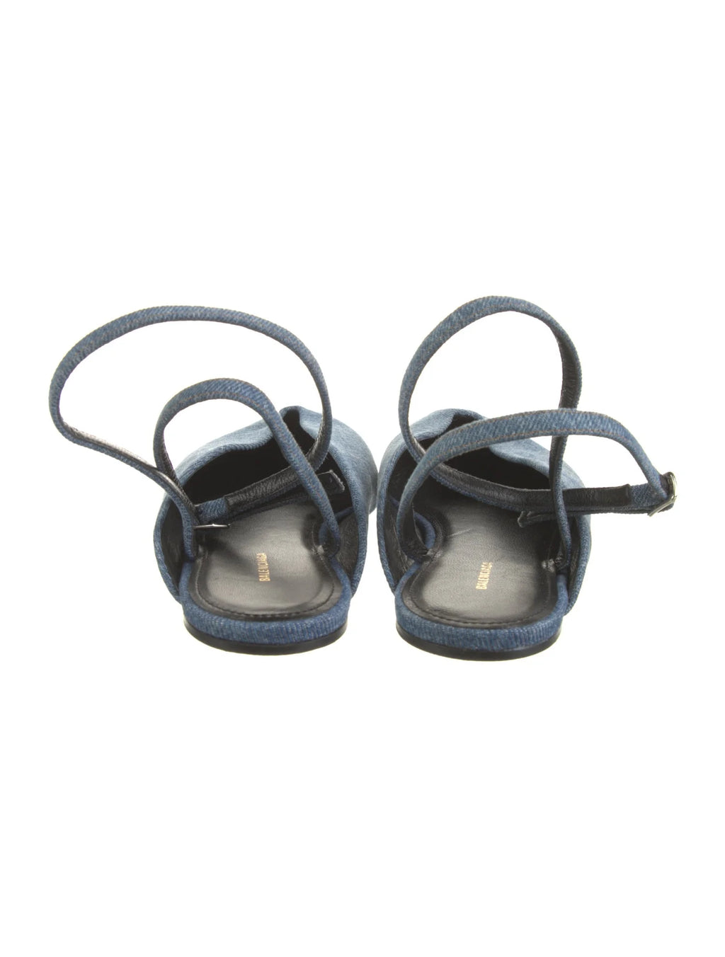 Balenciaga Denim Slingback Flats