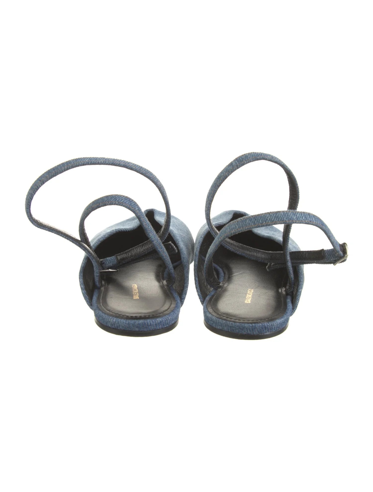 Balenciaga Denim Slingback Flats