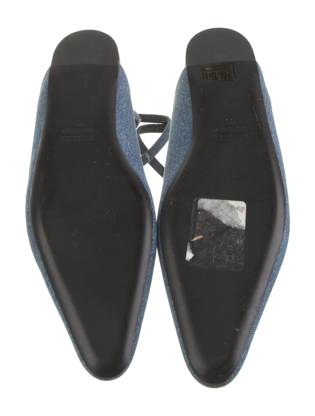 Balenciaga Denim Slingback Flats