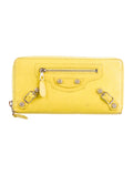 Balenciaga Yellow Moto City Continental Wallet