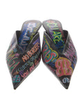 Balenciaga Graffiti Leather Mules