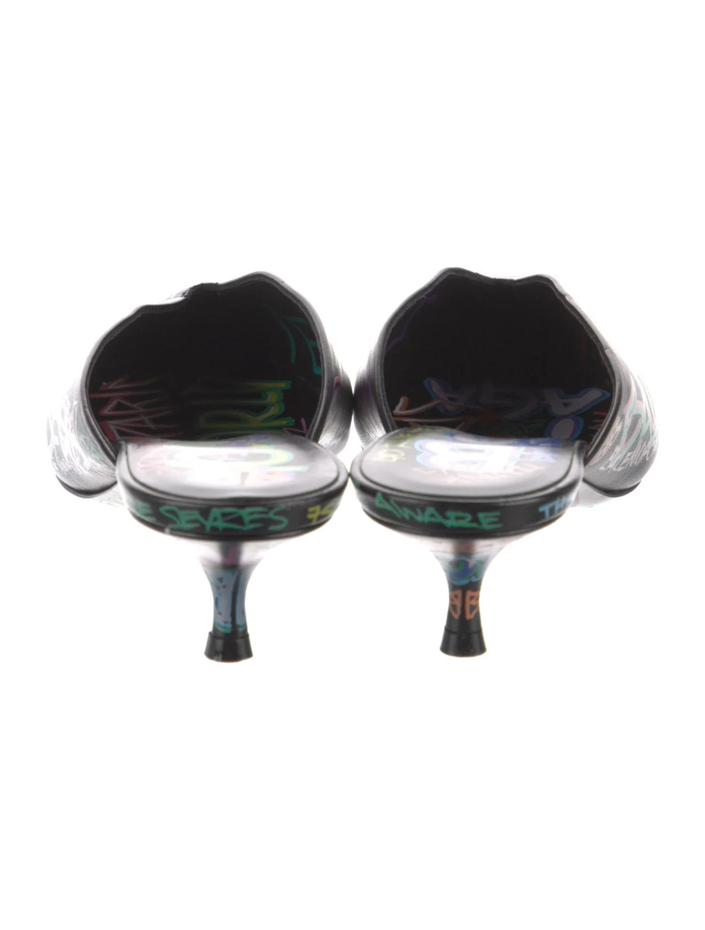 Balenciaga Graffiti Leather Mules