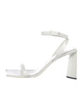 Balenciaga White Leather Square Toe Sandals
