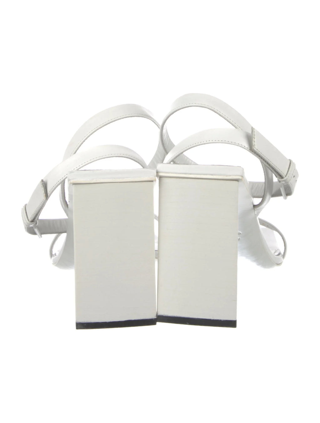 Balenciaga White Leather Square Toe Sandals