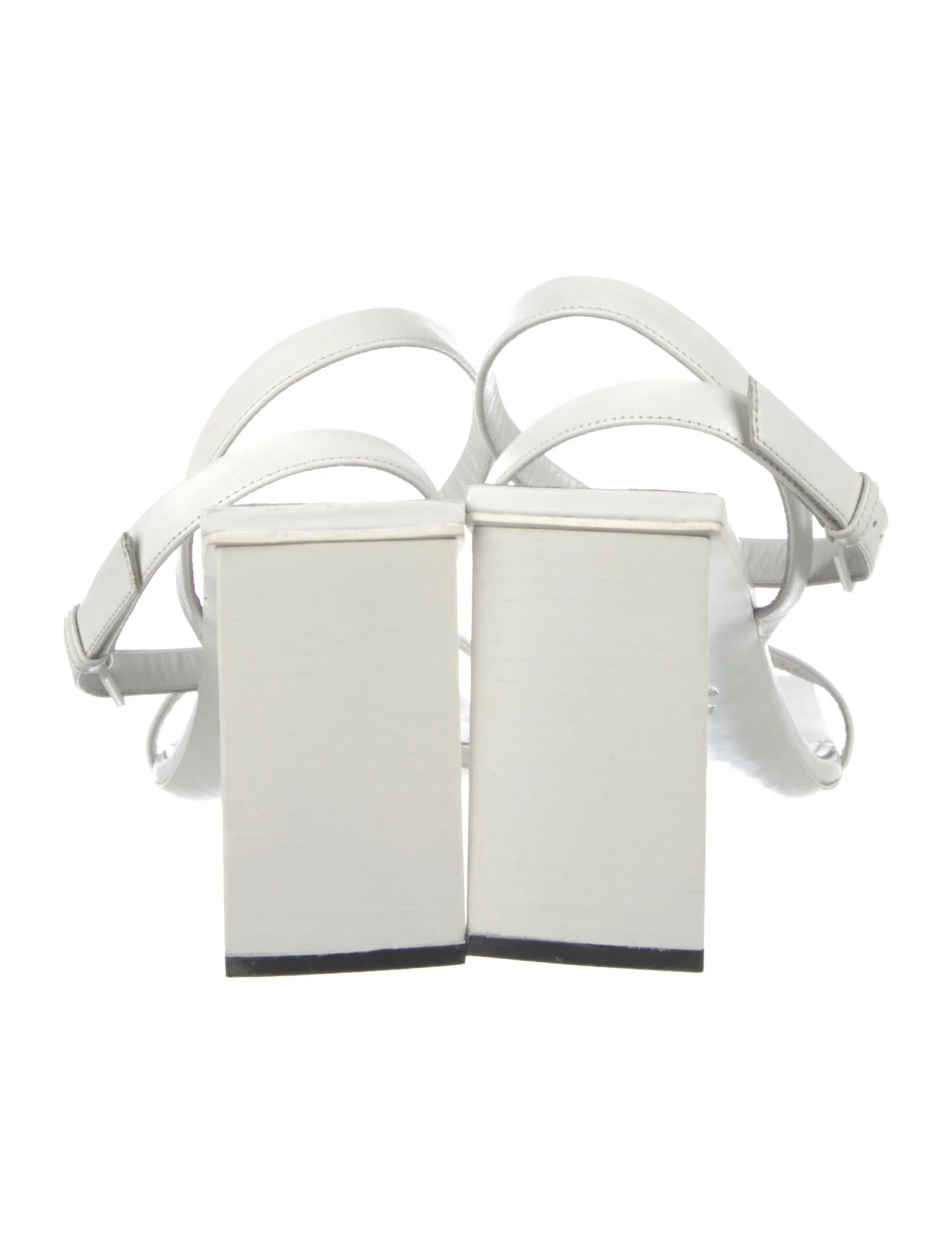 Balenciaga White Leather Square Toe Sandals