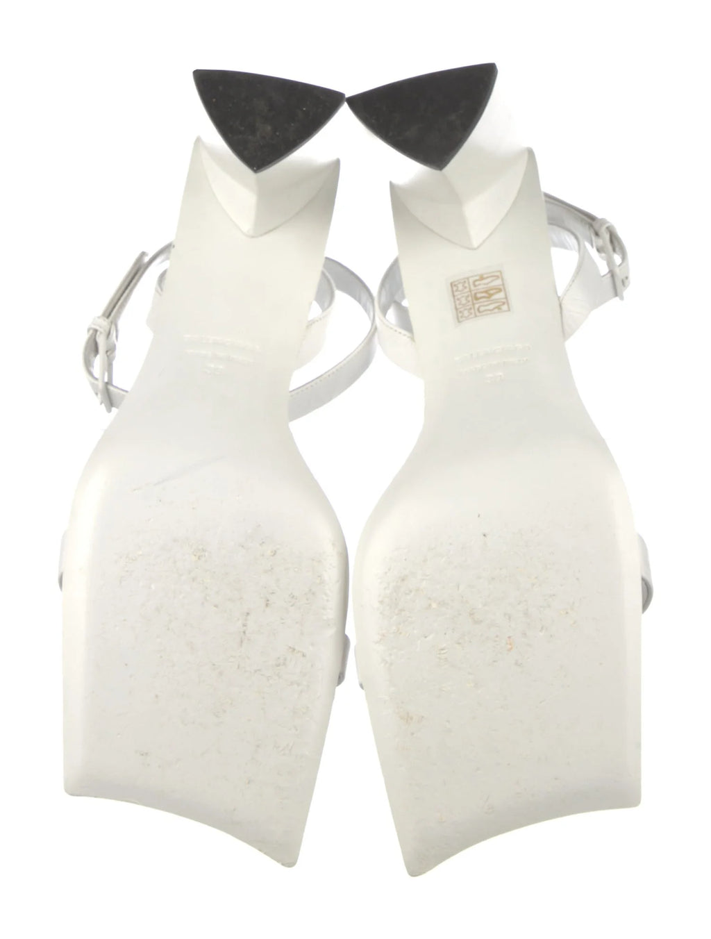 Balenciaga White Leather Square Toe Sandals