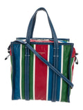 Balenciaga Striped Leather Bazar Tote