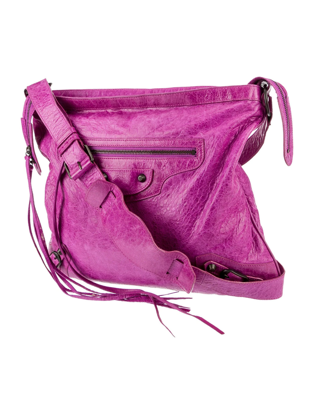 Balenciaga Leather Moto Messenger Bag