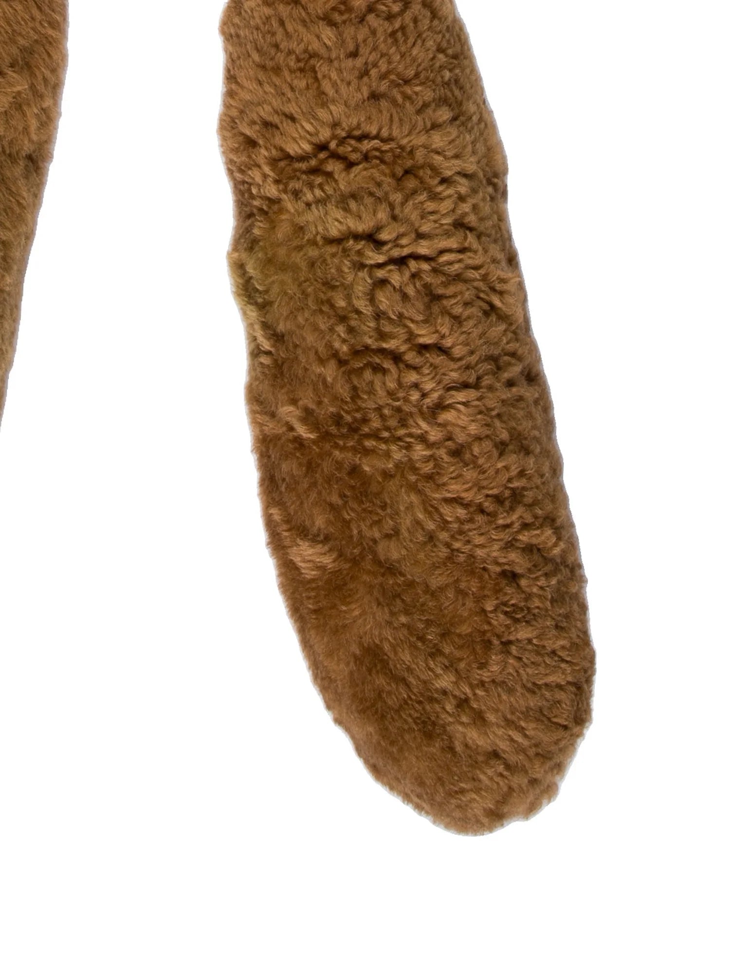 Bottega Brown Leather Knotted Shearling Scraf