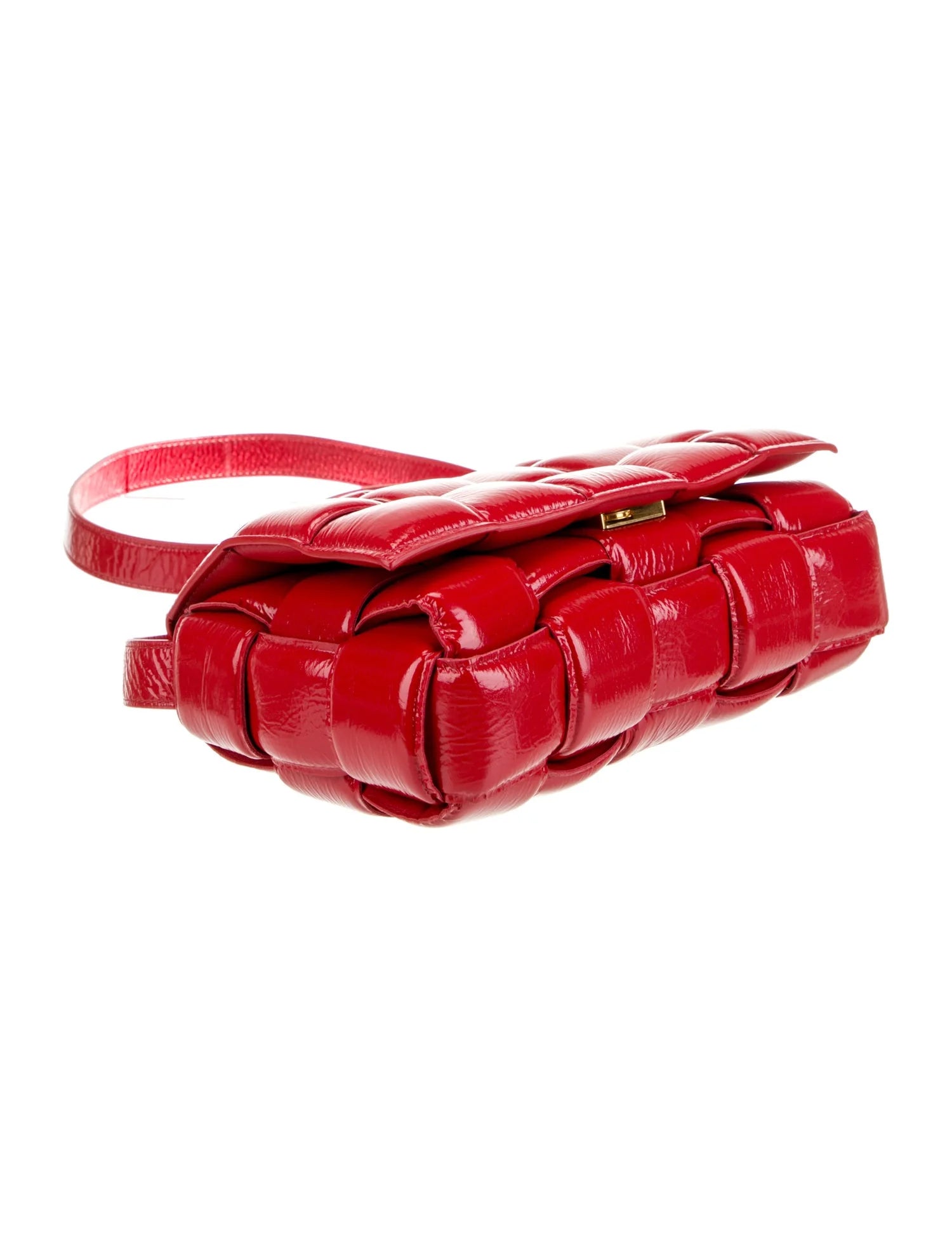Bottega Red Intrecciato Padded Cassette