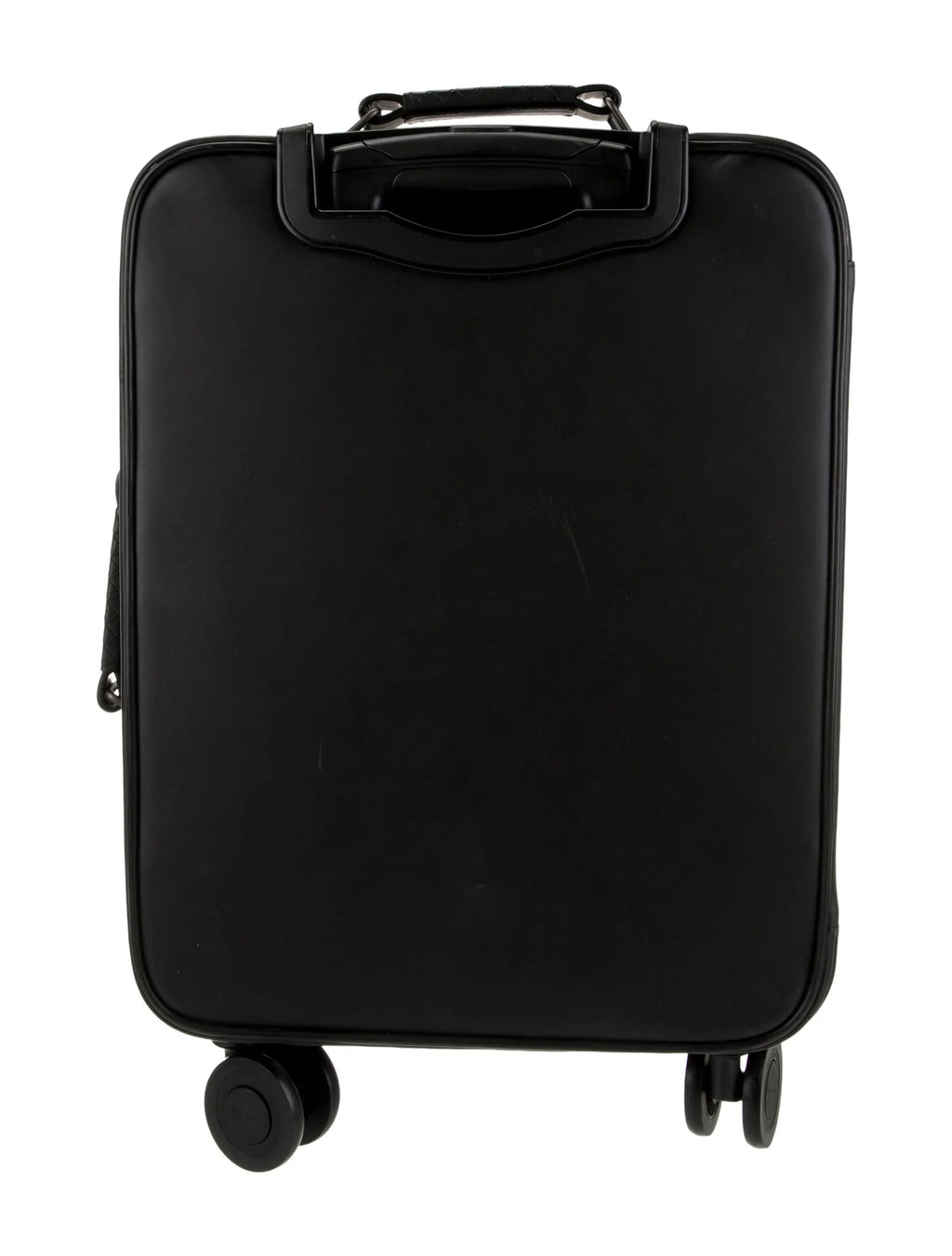 Bottega Veneta Black Leather Intrecciato Rolling Carry On Luggage