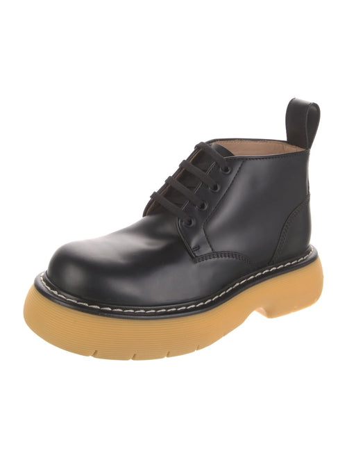 Bottega Leather Bounce Ankle Boots