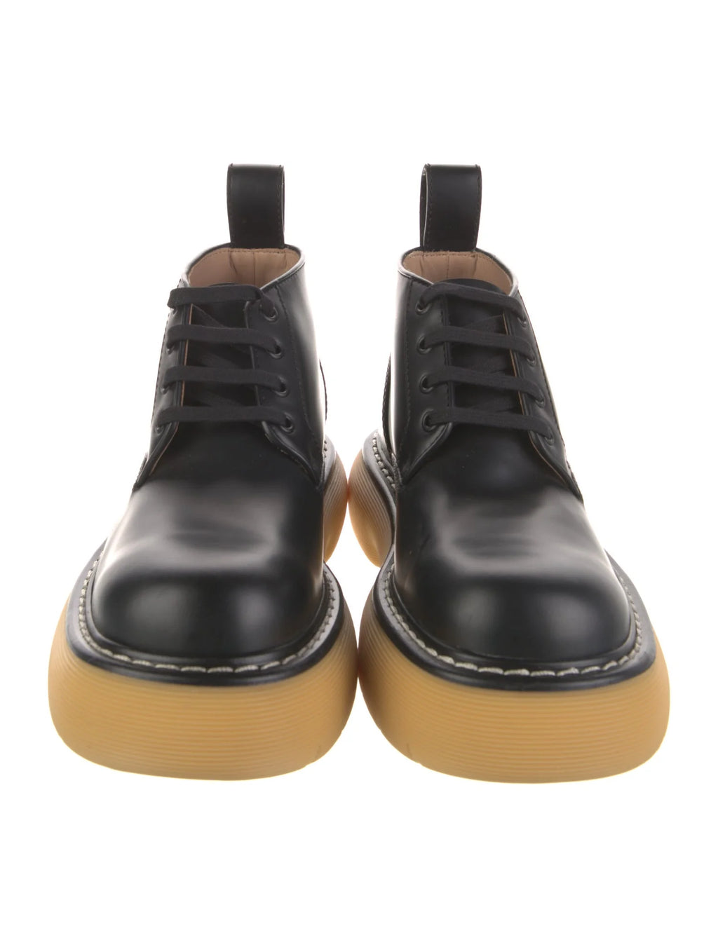 Bottega Leather Bounce Ankle Boots