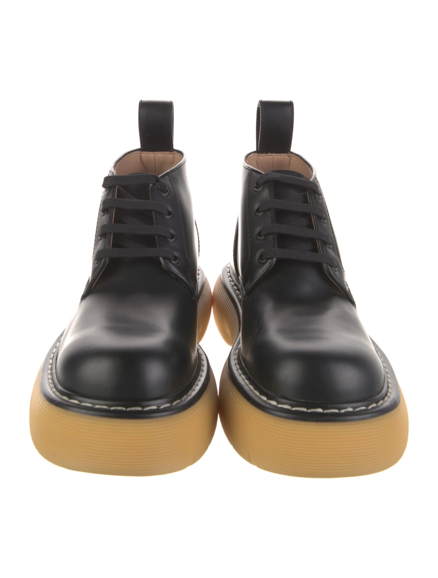 Bottega Leather Bounce Ankle Boots