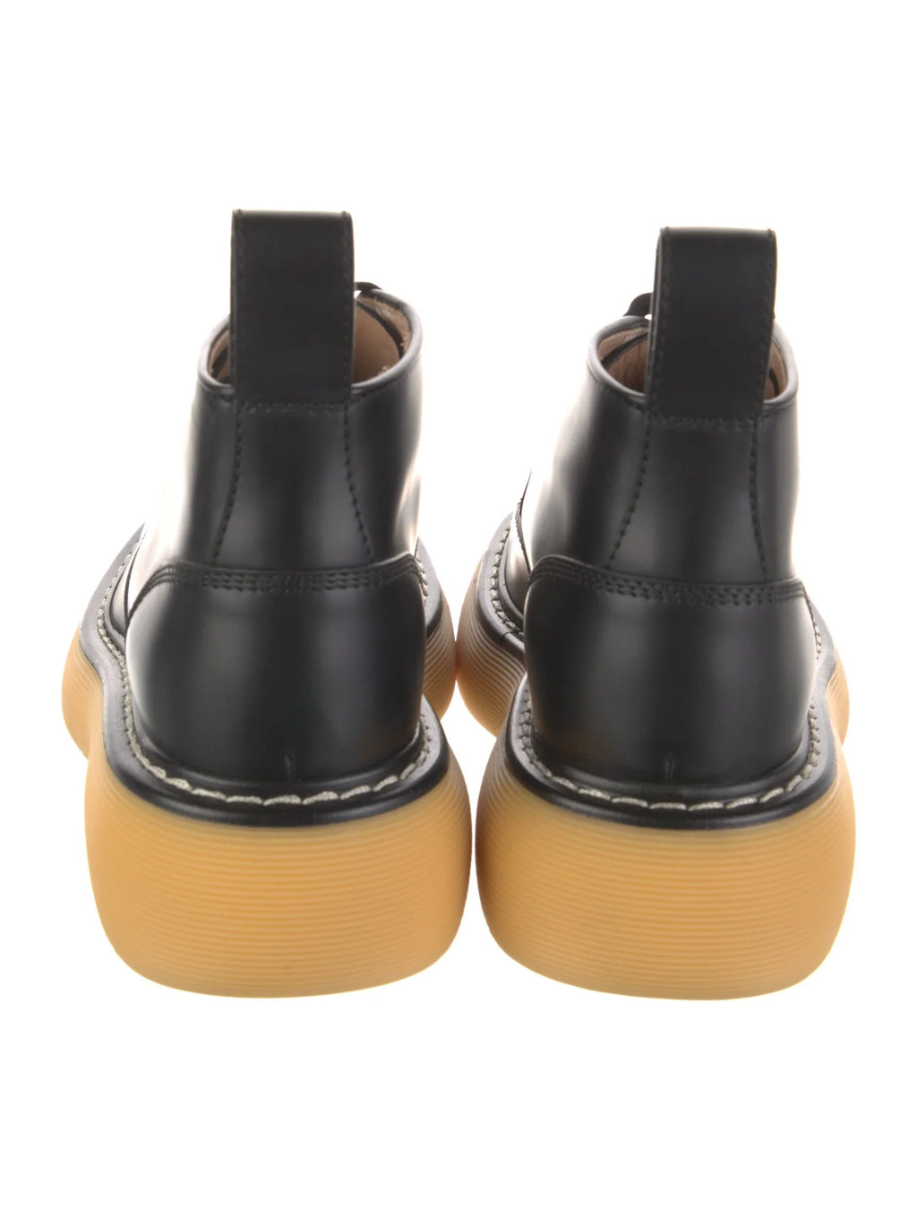 Bottega Leather Bounce Ankle Boots