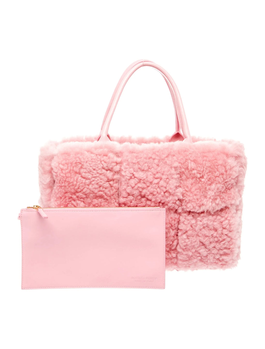 Bottega Veneta Pink Shearling Acro Tote