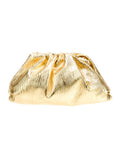 Bottega Veneta Gold and Metallic Leather Clutch