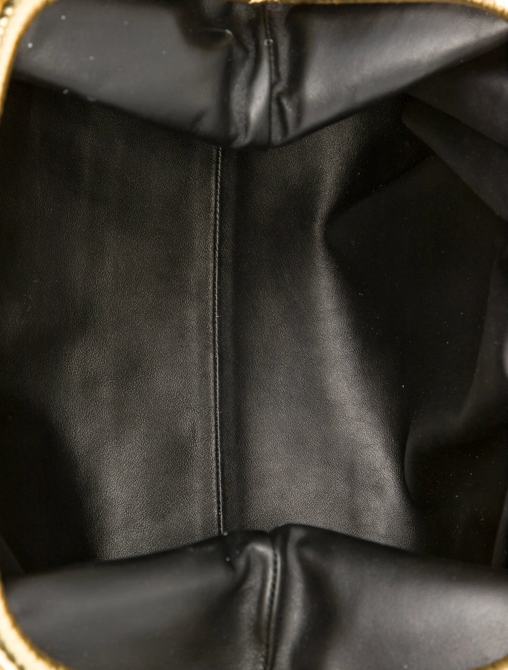 Bottega Veneta Gold and Metallic Leather Clutch