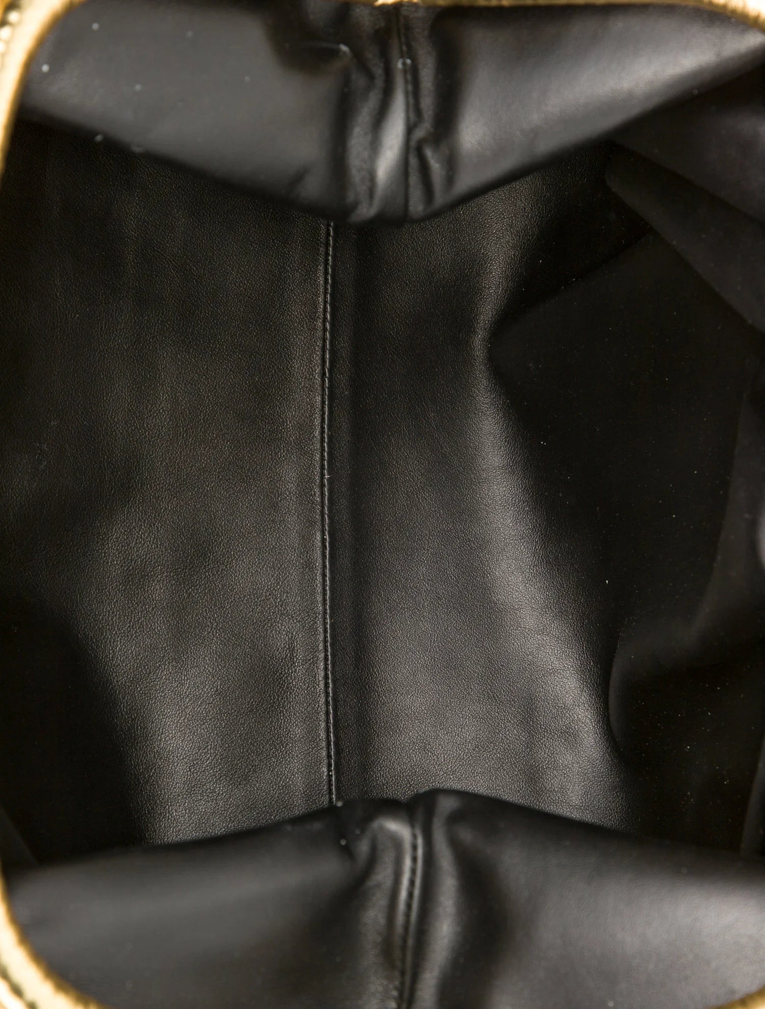 Bottega Veneta Gold and Metallic Leather Clutch