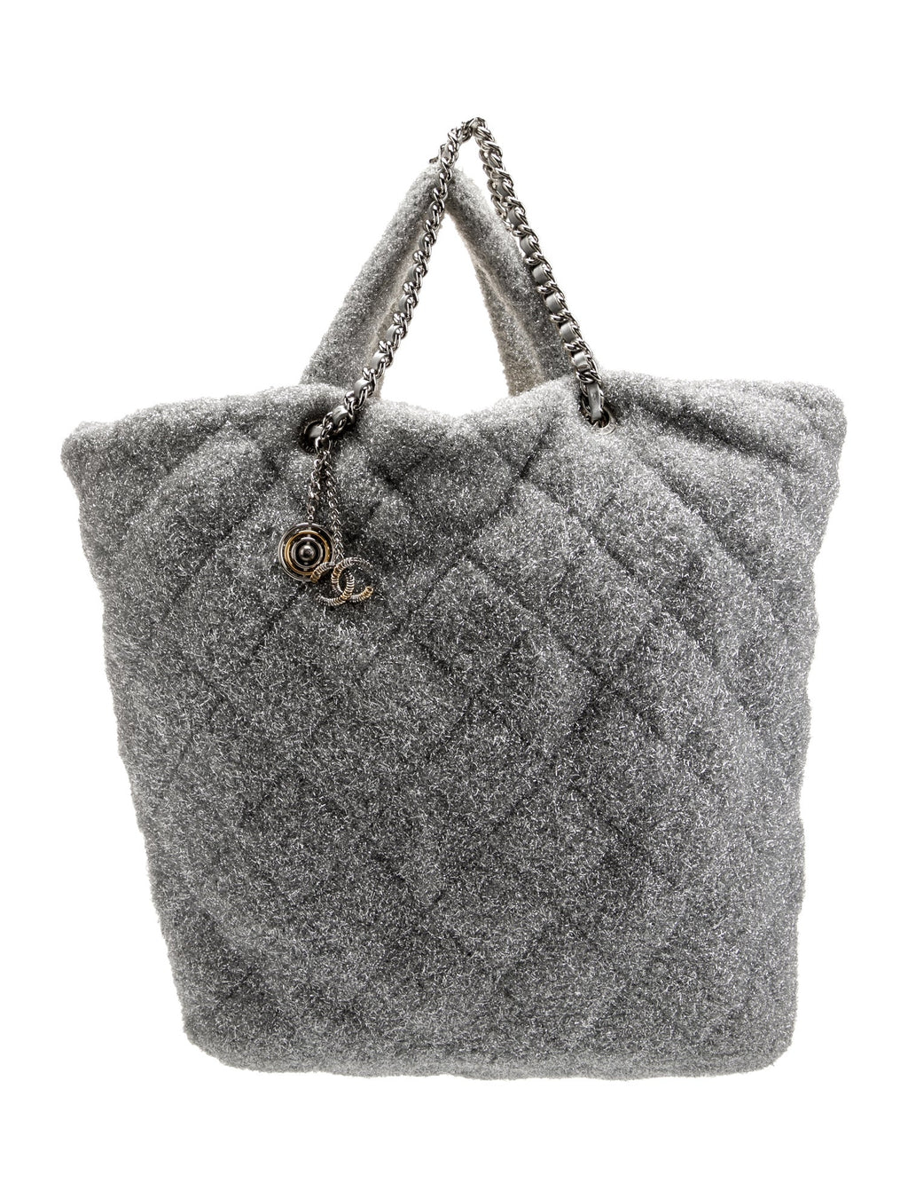 Chanel FW/17 Glitter Shearling Shopping Tote