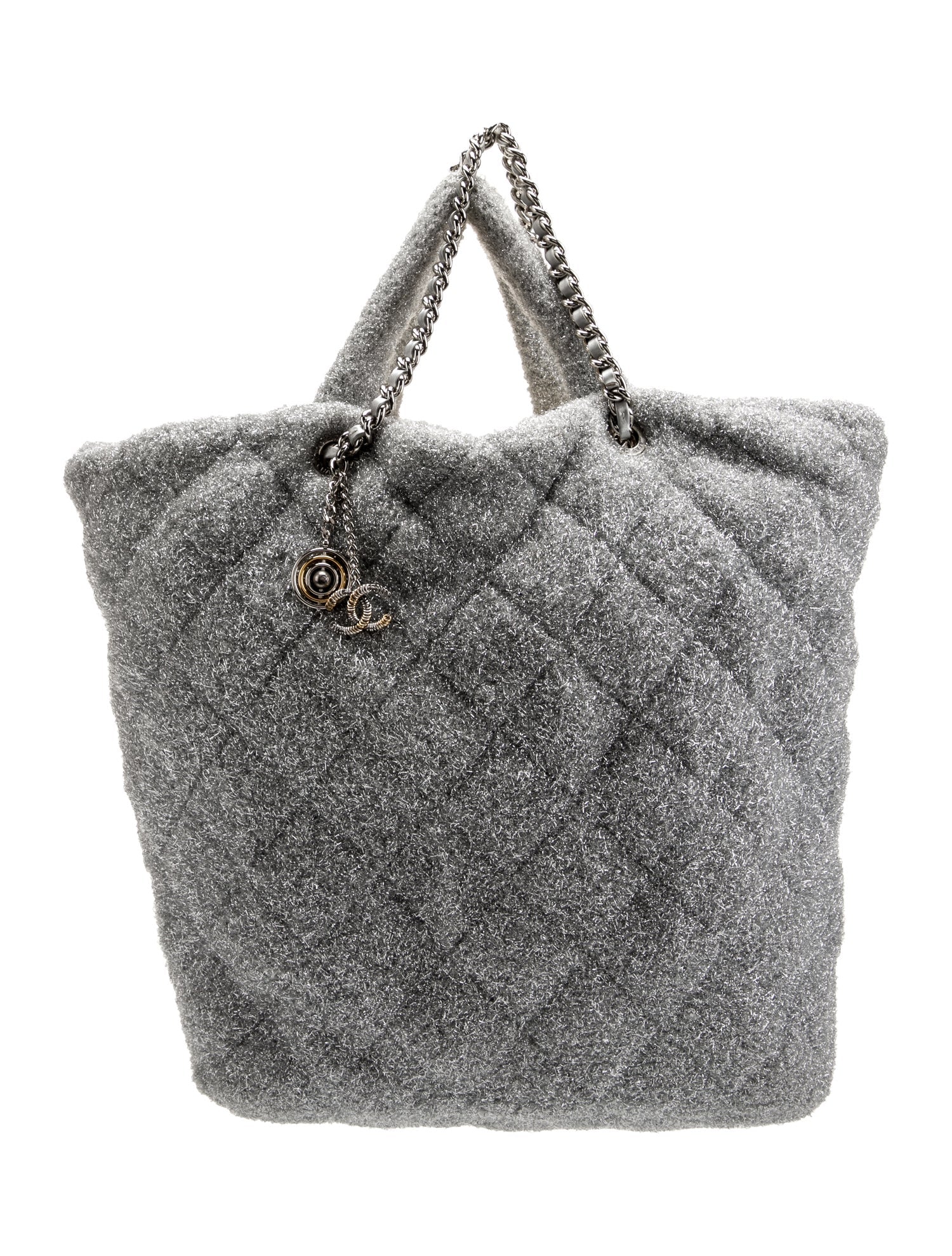 Chanel FW/17 Glitter Shearling Shopping Tote