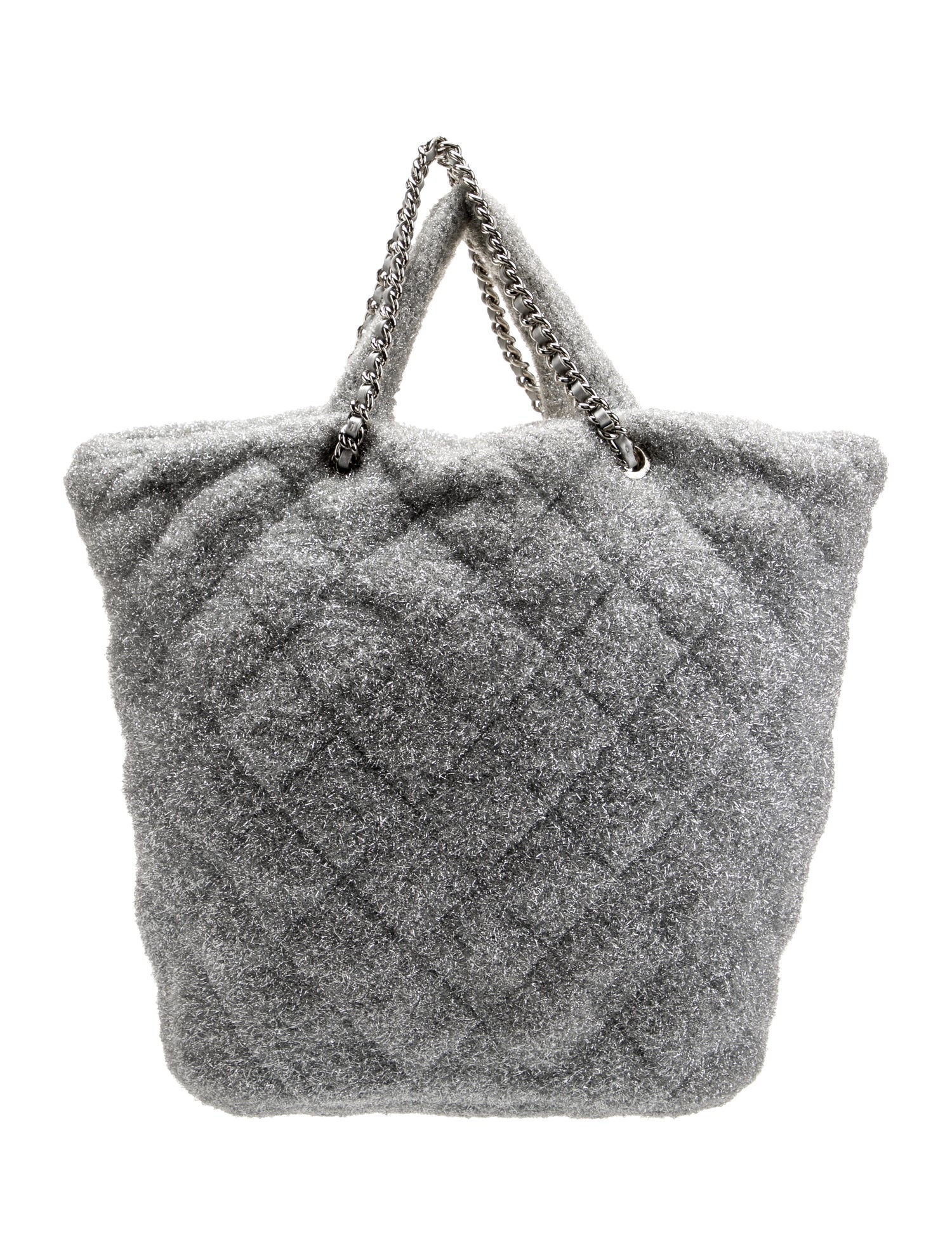 Chanel FW/17 Glitter Shearling Shopping Tote