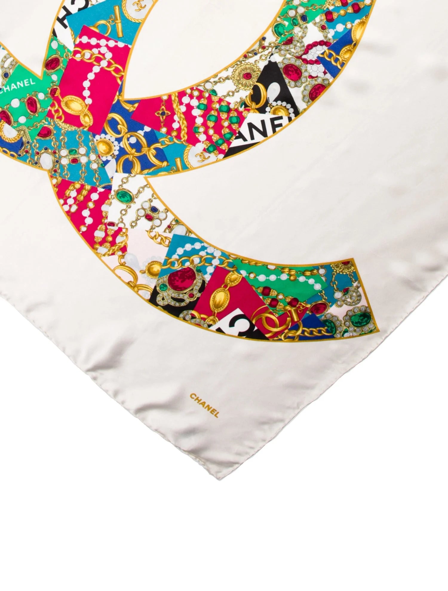 Chanel Vintage Silk CC Scraf