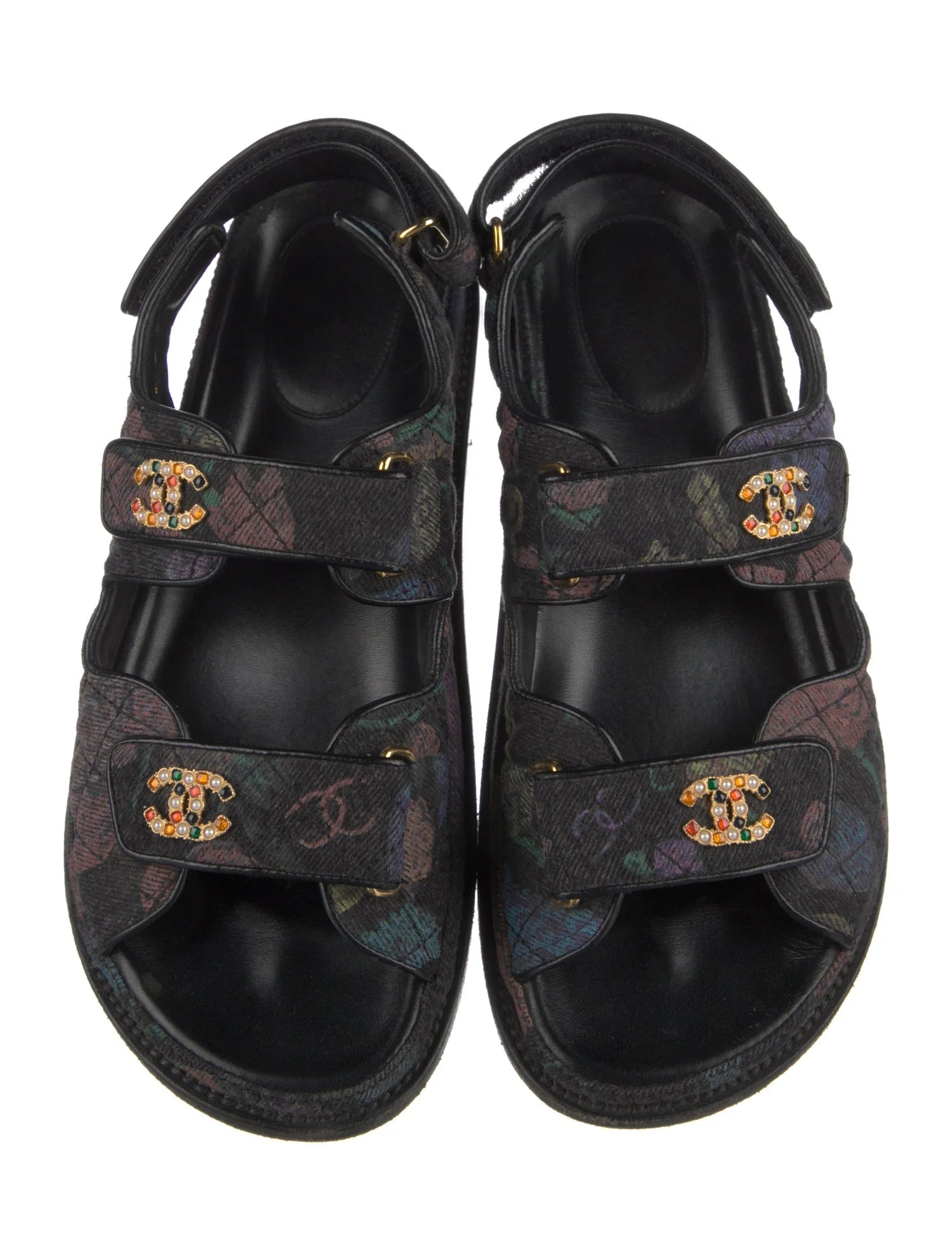 Chanel Canvas CC Logo Strap Sandals