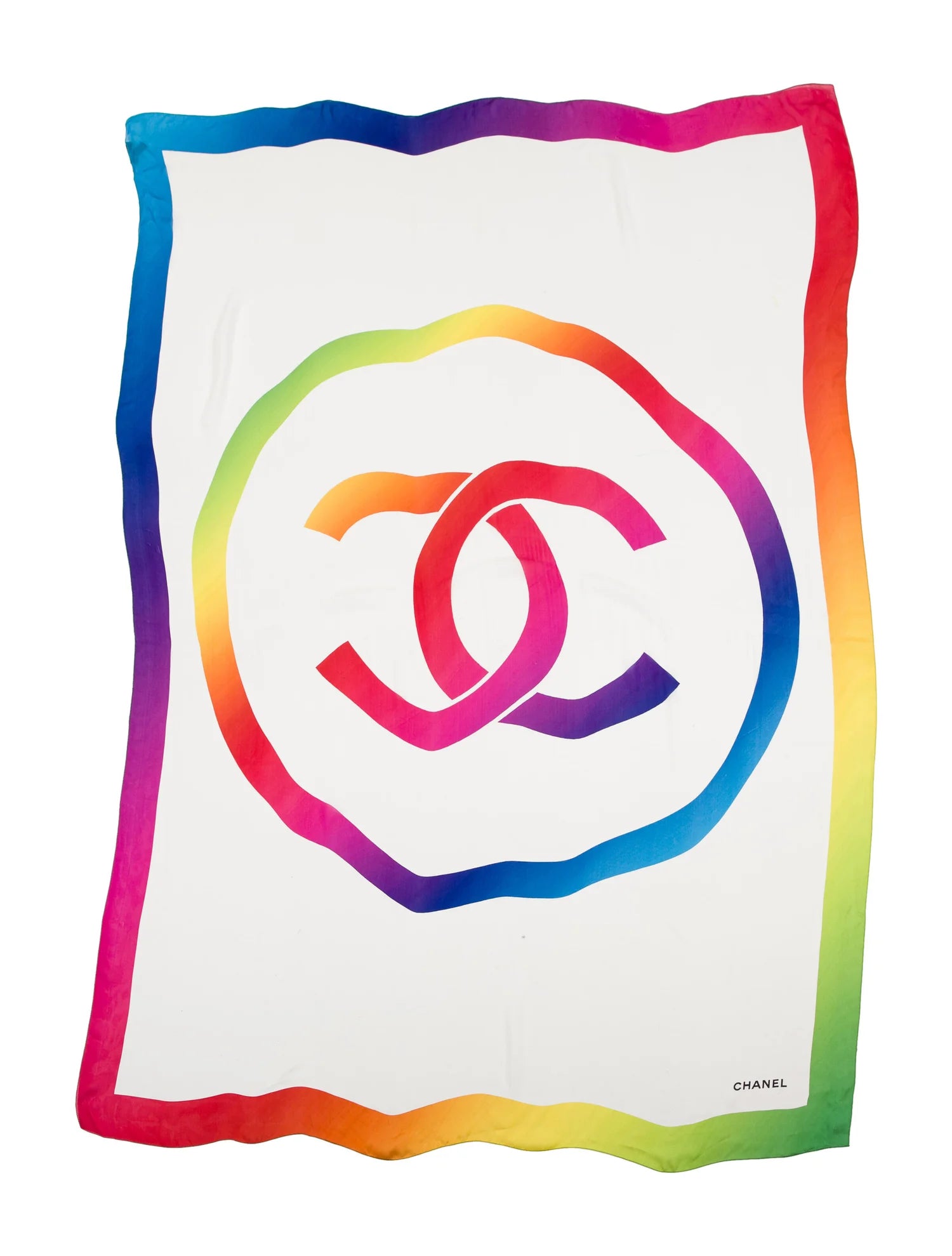 Chanel XL Silk Interlocking CC Logo Scarf