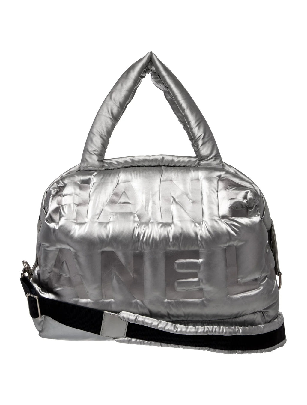 Chanel FW/17 Silver Nylon Bowling Bag