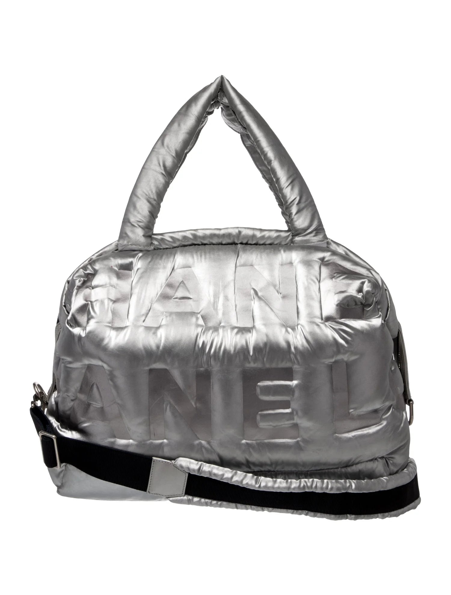 Chanel FW/17 Silver Nylon Bowling Bag