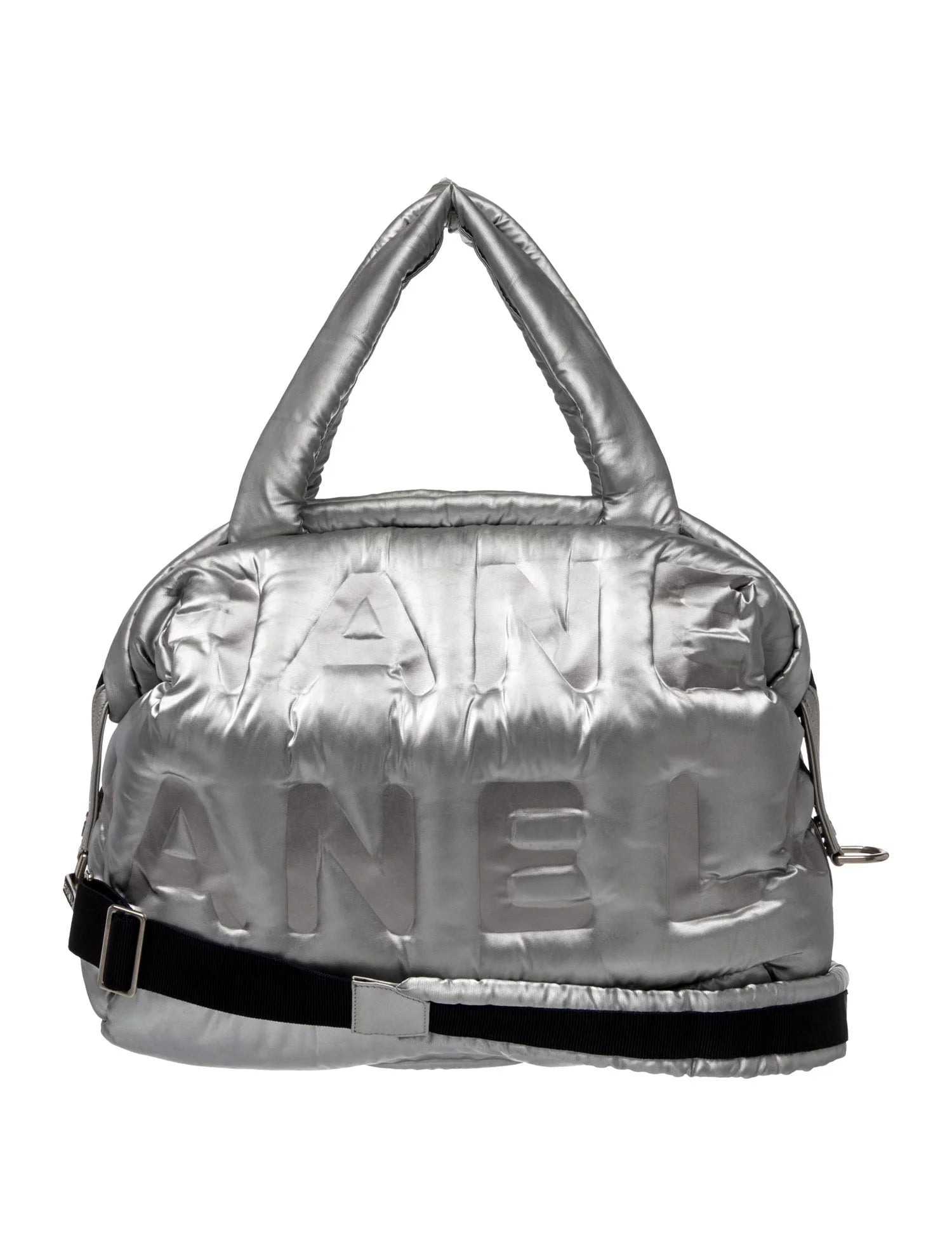 Chanel FW/17 Silver Nylon Bowling Bag
