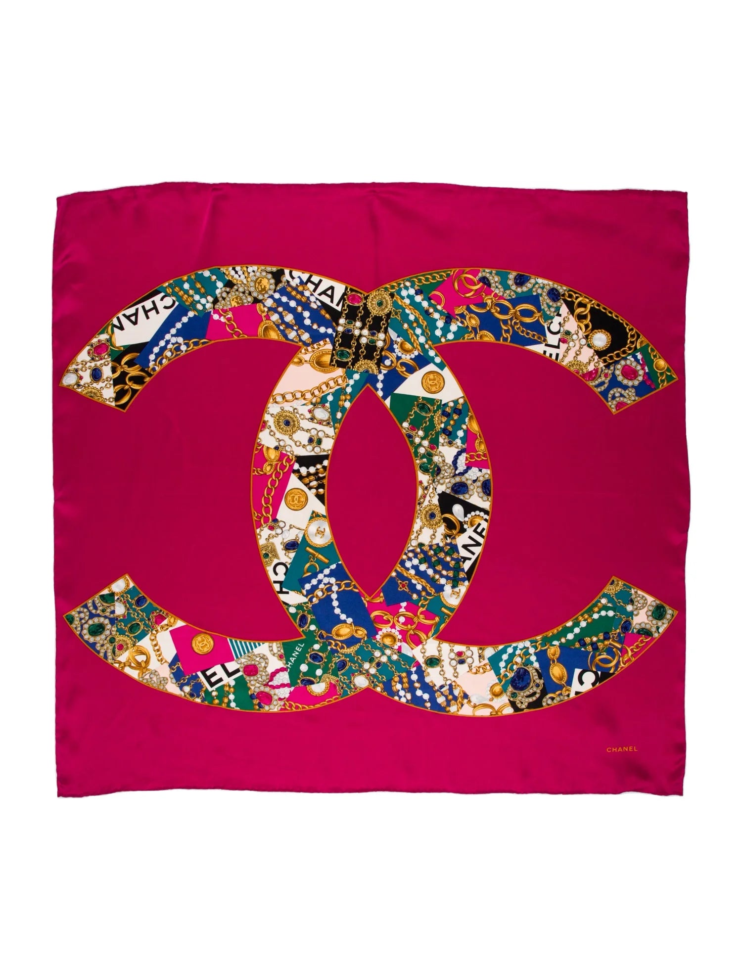 Chanel Vintage Silk CC Scraf