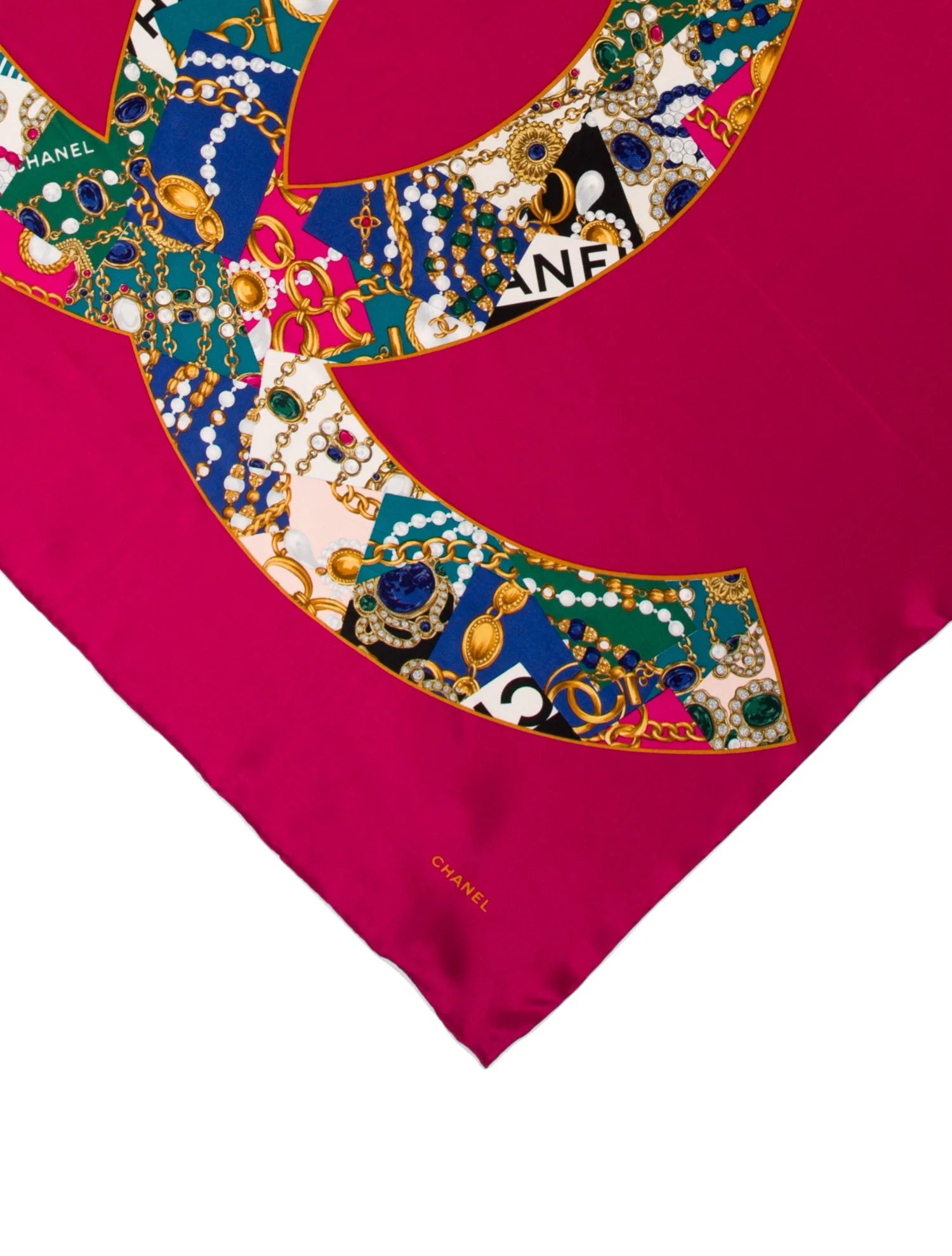 Chanel Vintage Silk CC Scraf