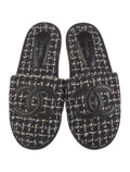 Chanel Tweed CC Logo Slides
