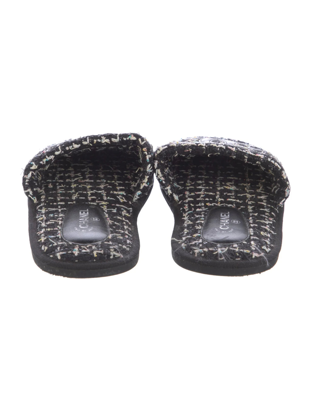 Chanel Tweed CC Logo Slides
