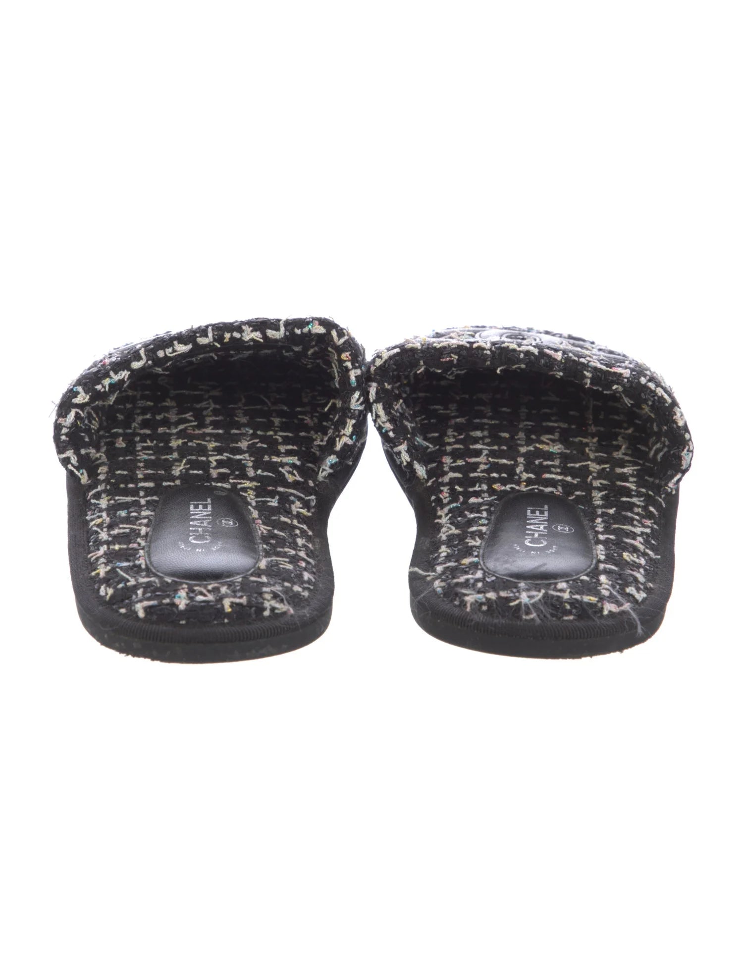 Chanel Tweed CC Logo Slides