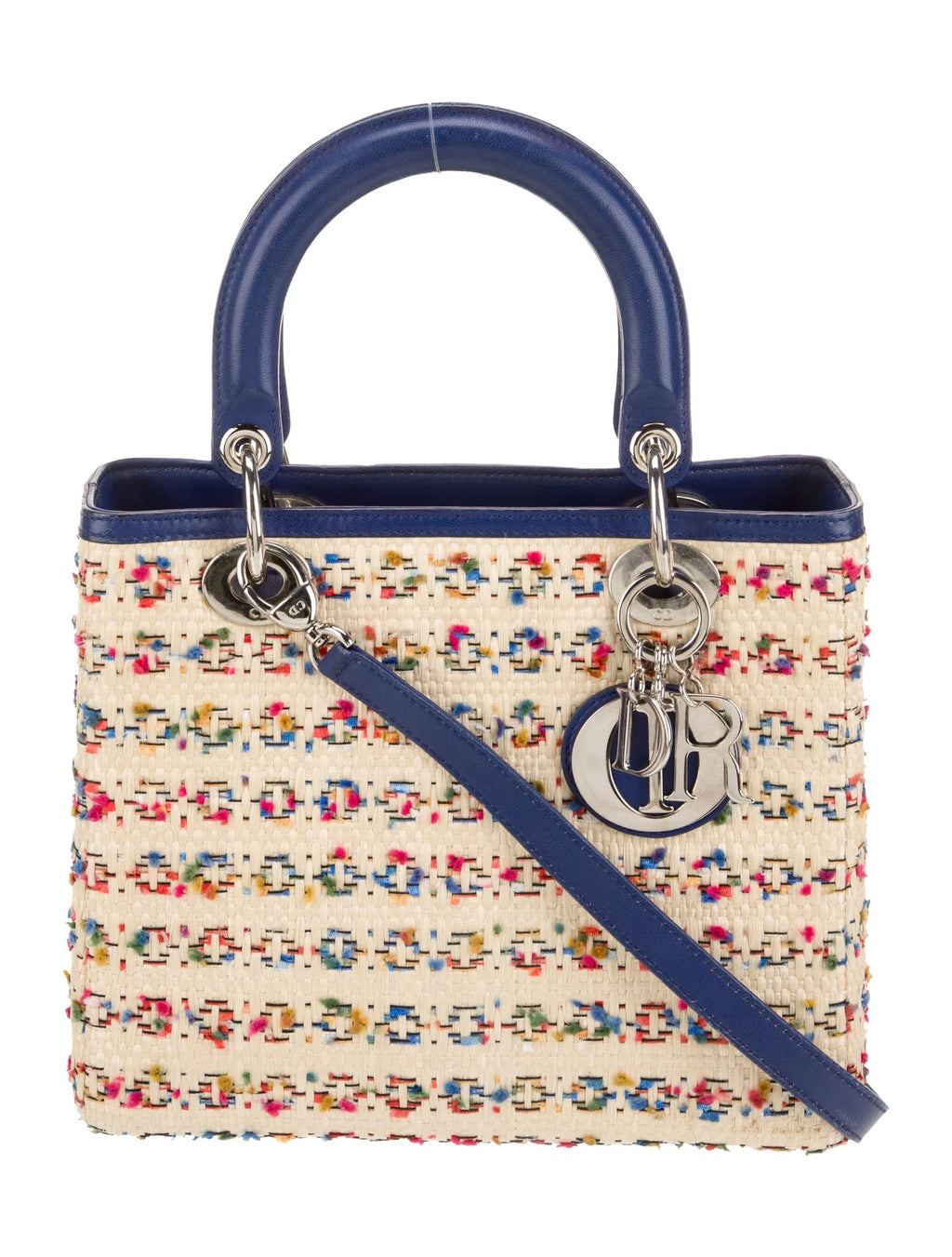 Dior Printed Raffia Lady Dior Bag