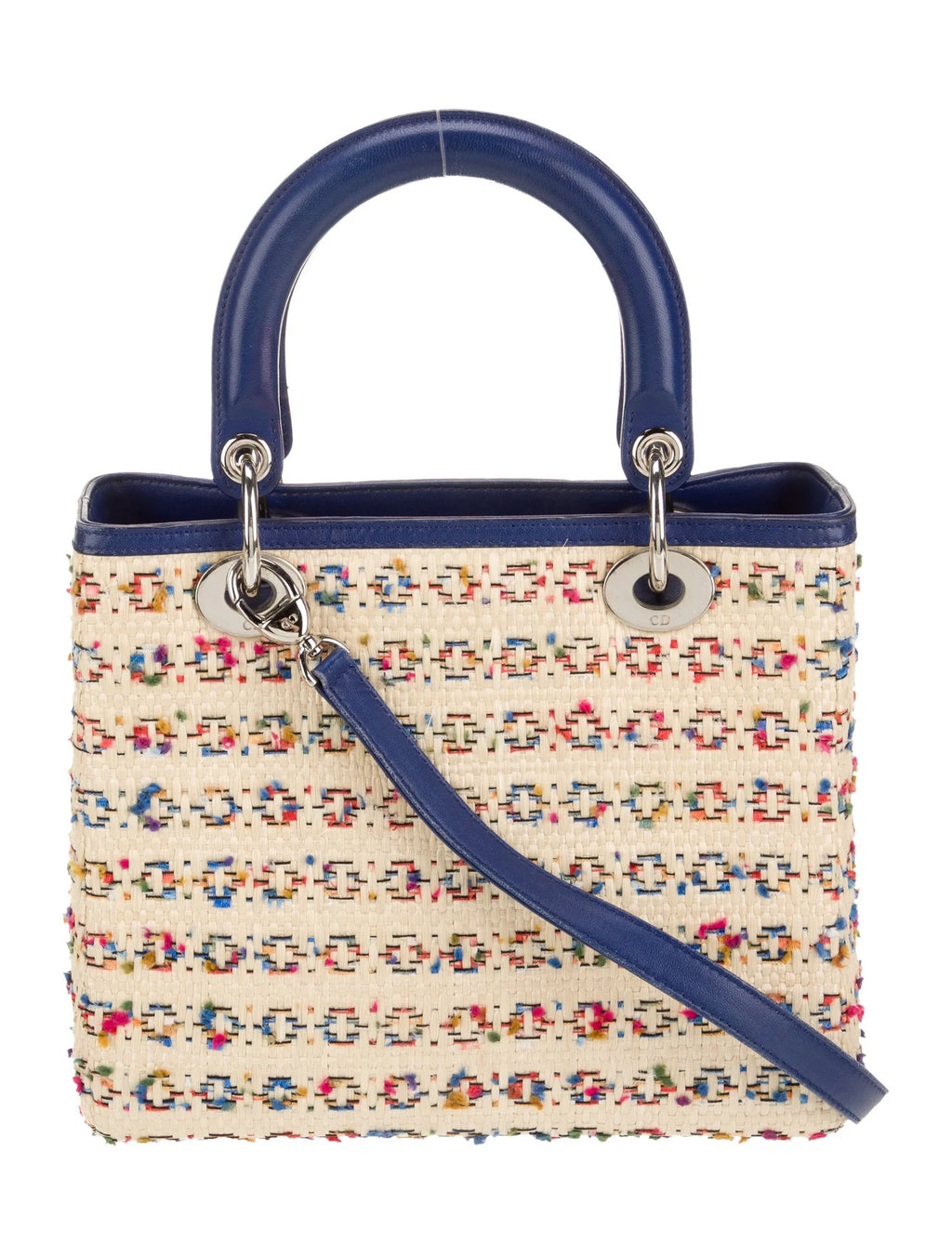 Dior Printed Raffia Lady Dior Bag