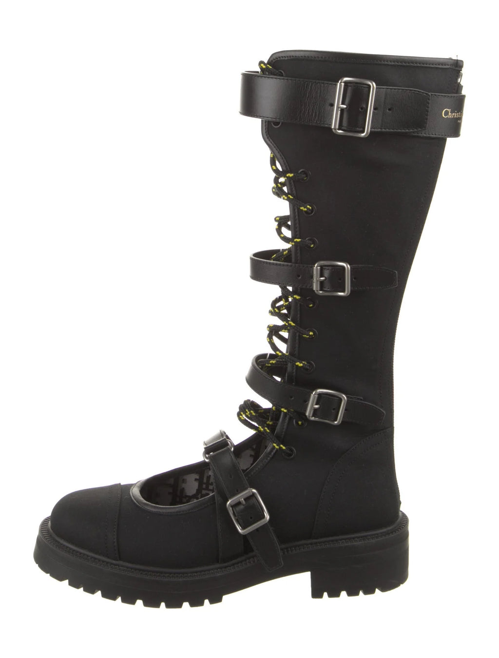 Dior Nylon Knee High Combat Boots