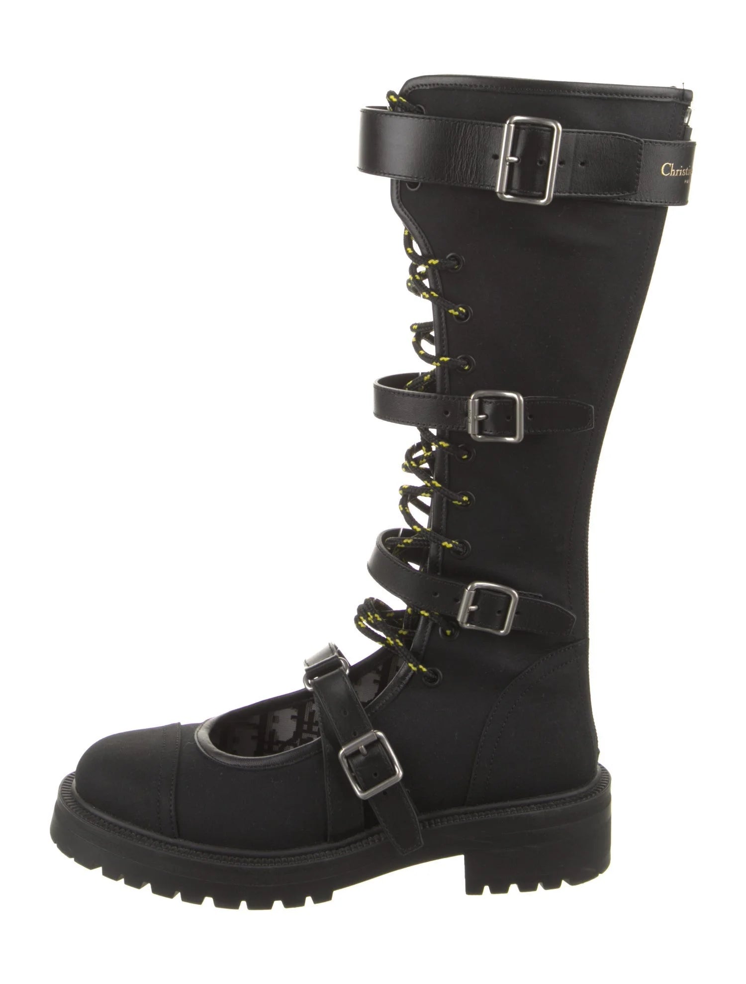 Dior Nylon Knee High Combat Boots