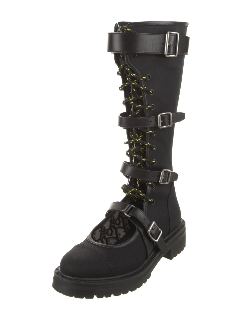 Dior Nylon Knee High Combat Boots