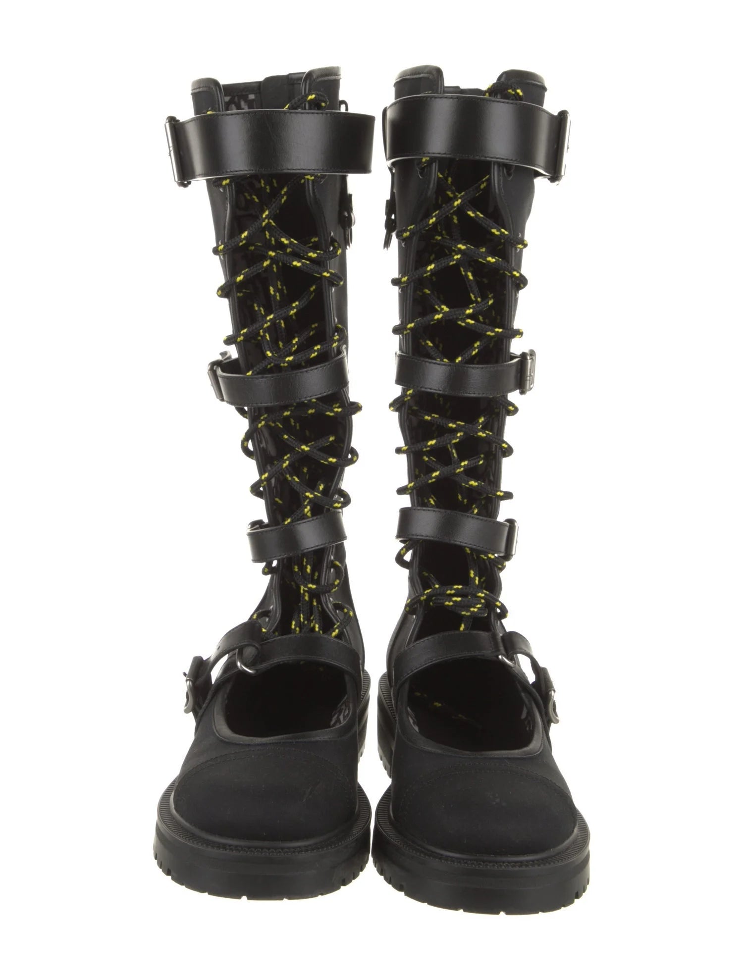 Dior Nylon Knee High Combat Boots